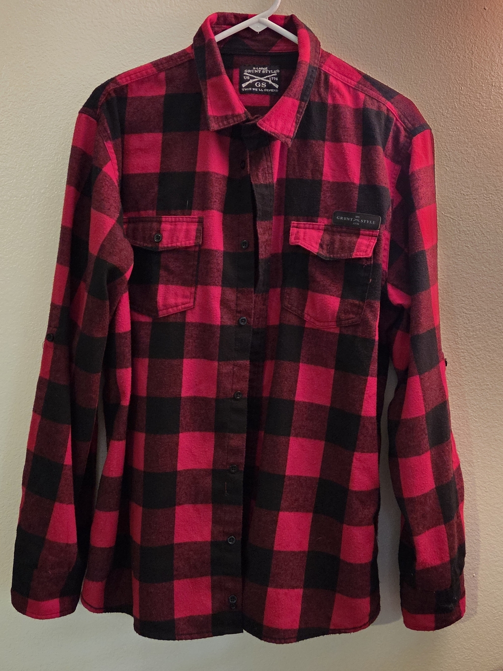 Grunt Style Red & Black Buffalo Plaid Button-Down Shirt